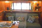 Very inviting dining room in 1948 Westcraft Sequoia Vintage Trailer